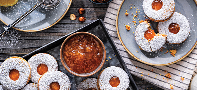 apricot linzer cookies