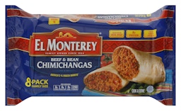 El Monterey Spicy Jalapeno Bean & Cheese Chimichangas, 32 oz, 8 Count  (Frozen)