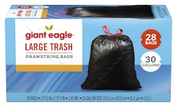 Hefty Strong Trash Large Drawstring Trash Bags, 30 gal, 56count