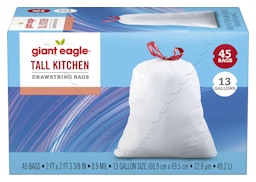 Tall Kitchen Great Value Trash Bags, 13 Gallon, 40 Bags - Drawstring