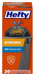 Hefty Trash Bags, Drawstring, Large, Fabuloso Lemon, 33 Gallon, Mega Pack  50 Ea