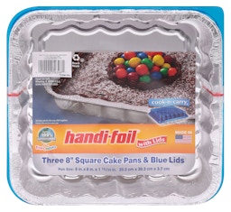 Square Foil Cake Pan 8 x 8 with Lid 5 Sets