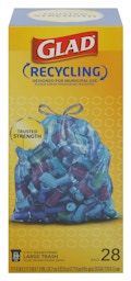 Glad Recycling Blue Large Drawstring Bags, 28 ct - Food 4 Less