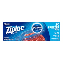 Ziploc Slider Stand & Fill Quart Freezer Bags - 34 ct box