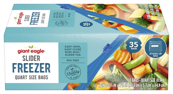 Slider Freezer Bags, Qt., 15-Ct.