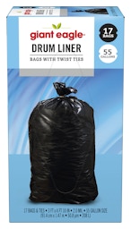 55 Gallons Plastic Trash Bags - 15 Count