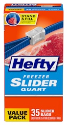 Hefty Slider Stronger & Seal Jumbo Storage Bags, 2.5 Gallon Size