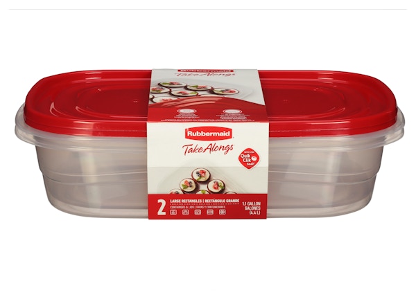 Rubbermaid Take Alongs Containers & Lids, Large Rectangles, 1.1